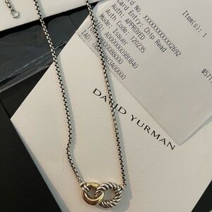 David Yurman two-toned Necklace. Yellow gold with silver. Can be worn 2 ways.